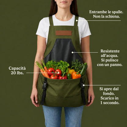 Raccolia™ – Grembiule da Raccolta a Svuotamento Rapido